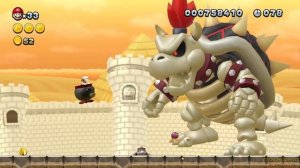 New Super Mario Bros U - Dry Bowser Boss Battle