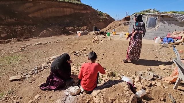 Iran's Nomadic Family In The Mountains Of Haider Going To Work
