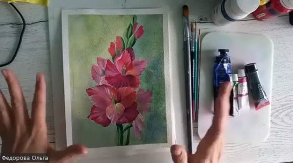 Акрил. Гладиолусы