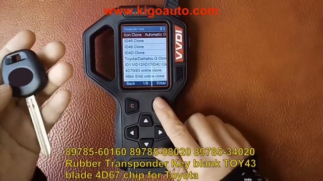 89785-60160 89785-08020 89785-34020 Rubber Transponder Key blank TOY43 blade 4D67 chip for Toyota смотреть онлайн