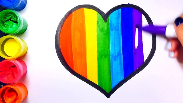 How to Draw and Coloring Glitter Rainbow Heart / Рисуем и Раскрашиваем Сердце смотреть онлайн