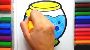 Раскраска Рыба для детей - Учим Цвета - Coloring Fish for kids - Learn Colors
