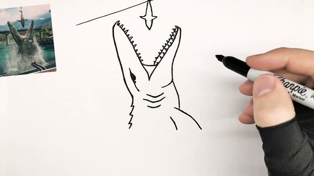 How to Draw a Mosasaurus (dinosaur from Jurassic World) Step By Step смотреть онлайн