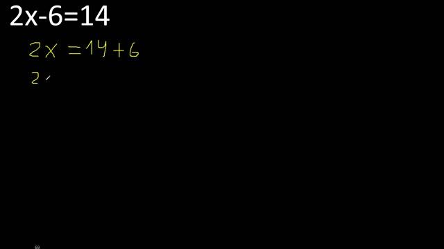 2x-6=14 . Ecuaciones de primer grado . Basico novatos desde cero 0 , hallar x смотреть онлайн
