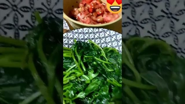 "My Lunch Meal Fried Fish,Eggplant & Spinach with sauce"#very delicious#short смотреть онлайн