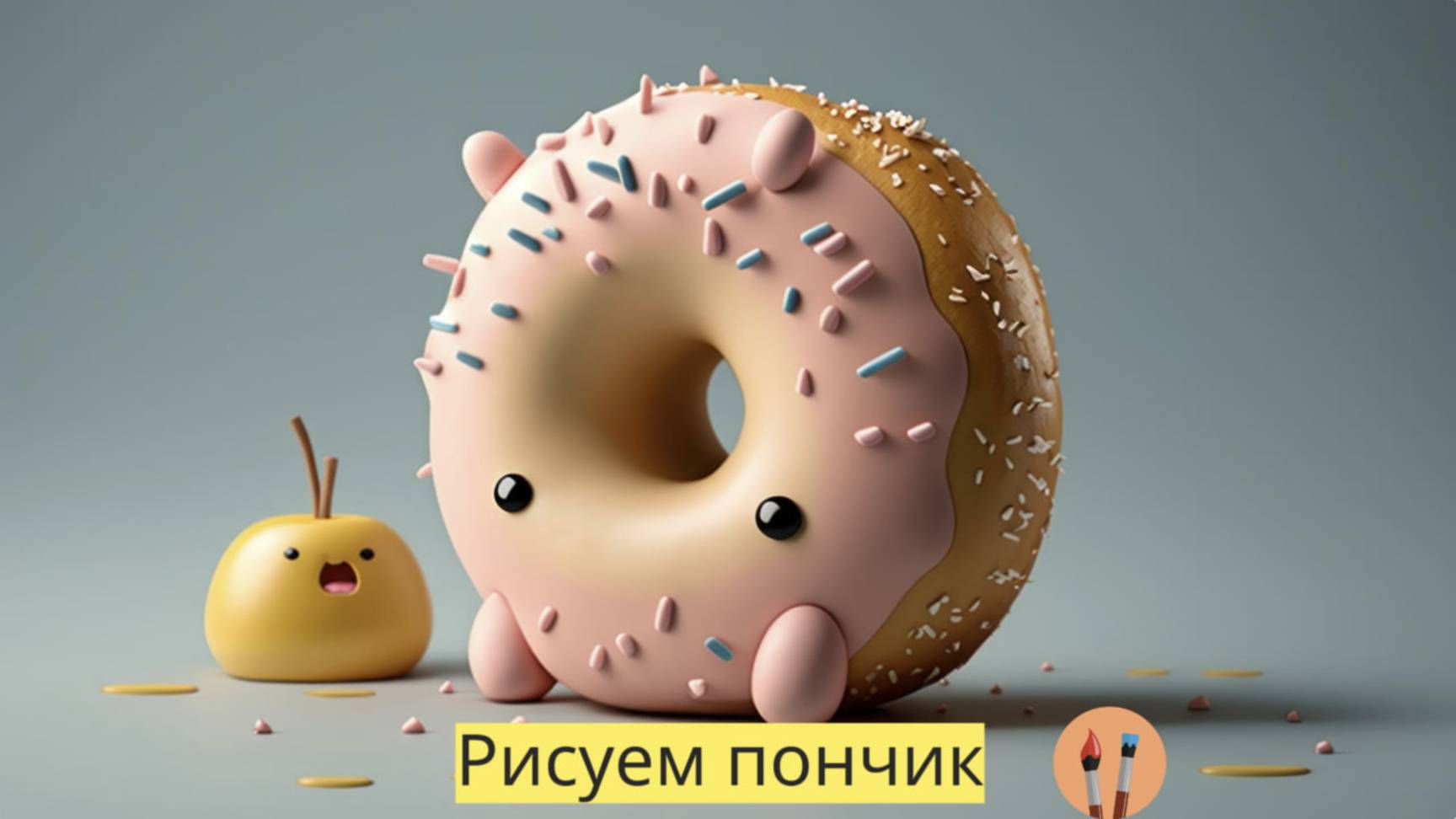Маленькие художники: Рисуем пончик - Детский образовательный мультфильм смотреть онлайн