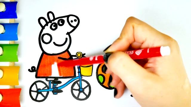 Свинка Пеппа Мультик Раскраска для Детей - Учим цвета и Раскрашиваем Пеппу и Джорджа - Раскрашка ТВ смотреть онлайн