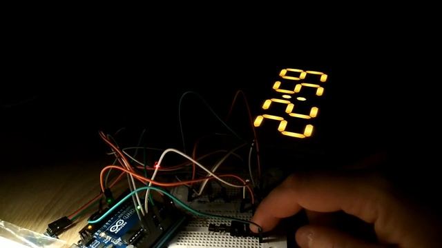Arduino, 7 segment clock with WS2811 led strip смотреть онлайн