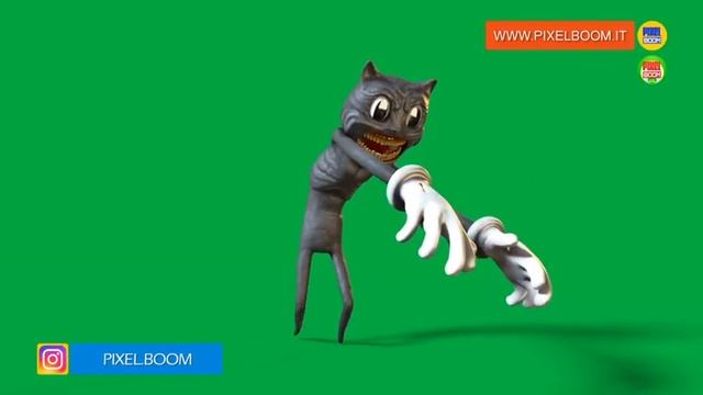 Cartoon Cat Jumpscare Green Screen 3D Animation PixelBoom смотреть онлайн