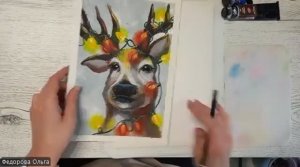 Акрил. Олень украшенный