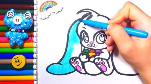 Рисование и Раскраска для Детей Пасхальный Кролик - Drawing and Coloring Easter Bunny for Kids