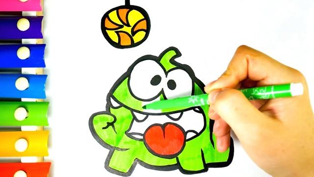 Ам Ням Учим Цвета Вместе с Детьми Раскраска Фломастерами | Om Nom Cartoon Funny Colors for Kids смотреть онлайн