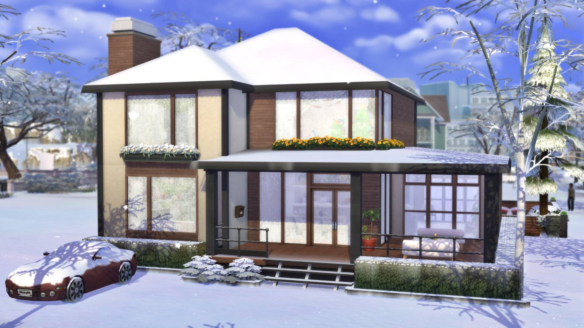 Современный зимний дом / The Sims 4 Строительство | Mulena Sims 4 смотреть онлайн