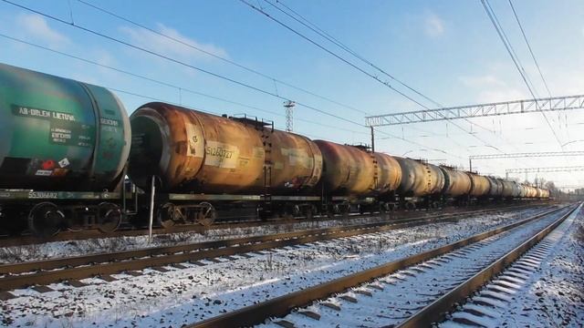 ЧМЭ3-3616 + ЧМЭ3-4641 едут по перегону Земитани-Шкиротава #LDZ смотреть онлайн