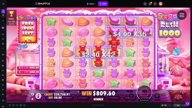 MY CRAZIEST SETUP on HUGE SUPER BONUS BUY!! (Sugar Rush 1000) смотреть онлайн