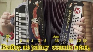 Выйду на улицу гляну на село разбор для гармони по цифрам