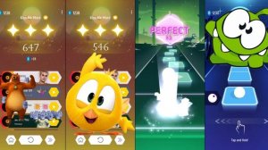 Grizzy and the Lemmings Vs Wheres Chicky Vs Masha and the Bear Vs Om Nom - Tiles Hop EDM Rush