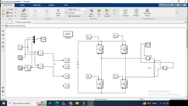 3 level Phase shifted PWM based H-bridge Inverter design | MATLAB simulation смотреть онлайн