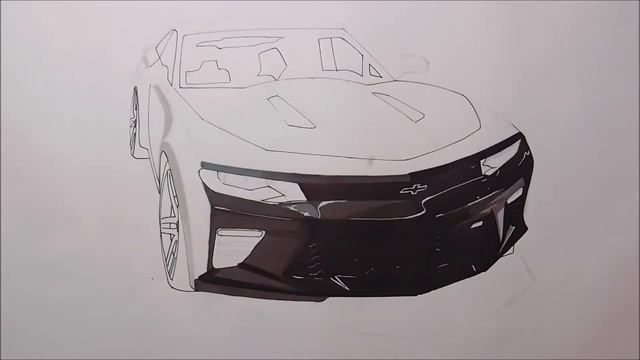 Realistic Car Drawing - 2016 Chevrolet Camaro SS - Time Lapse смотреть онлайн