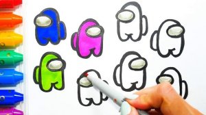 Рисование и Раскраска Амонг Ас Предатель Среди Нас для Детей Drawing and Coloring Among Us for Kids