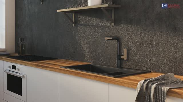Смеситель для кухни с высоким поворотным изливом LEMARK URSUS LM7205ВLR смотреть онлайн