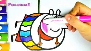 Свинка Пеппа Мультик - Раскраска I Учим цвета и Раскрашиваем Пеппу на качелях I Раскрашка ТВ