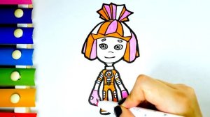 РАСКРАСКА. Раскрашиваем Симку из мультика Фиксики и Учим Цвета - Видео для детей