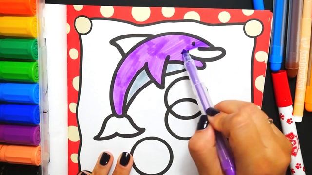 Простые Раскраски для детей (Кукуруза, Дельфин, Печенье) / Учим Цвета для малышей смотреть онлайн