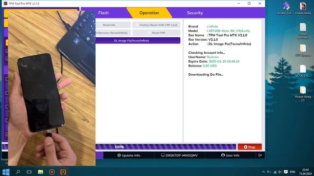 FRP Infinix Note 30i разблокировка аккаунта Google | Tfm Tool