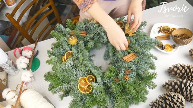 Christmas Wreath Nobilis / Рождественский венок который не осыпается / Нобилис / DIY TSVORIC