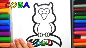 Раскраска Собака для детей - Учим Цвета - Coloring Dog for kids - Learn Colors