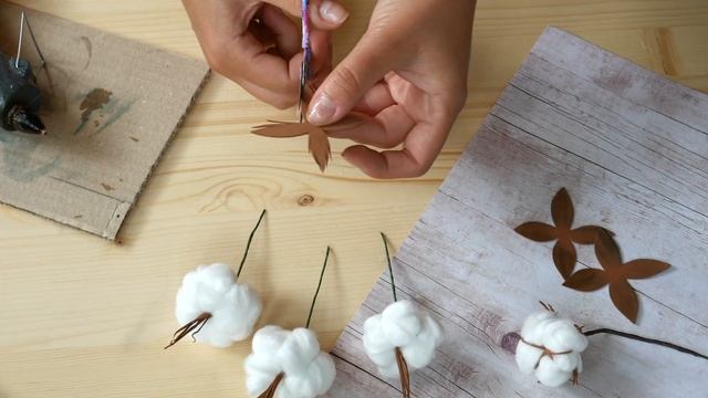 Flowers Foamirana | Cotton Sprig / Цветы из фоамирана  /  Веточка хлопка / DIY Tsvoric