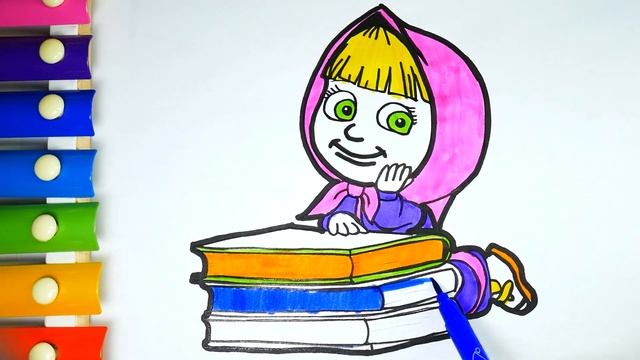 Маша и Медведь Мультик Раскраска для Детей. Учим цвета и Раскрашиваем Машу. Раскрашка ТВ смотреть онлайн