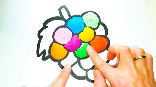 Виноград из Плей До Раскраска для Детей Grapes Play Doh Coloring for Kids Fruits смотреть онлайн