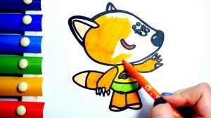 Раскраска для детей Мимимишки Лисичка | Мультик Раскраска