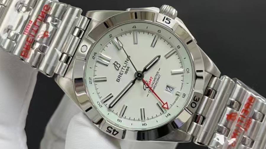 Мужские часы Breitling Chronomat Automatic GMT 40 A32398101M1A1 | Серый циферблат смотреть онлайн