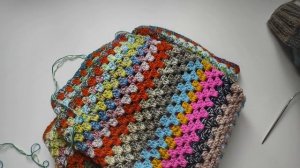 Эпизод! Плед из остатков пряжи, процессы и готовые работы! Немного шитья!