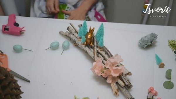 Композиция из берёзовых веток к Пасхе / DIY TSVORIC