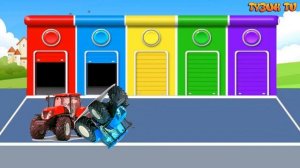 Мультики про Машинки Цветные Трактора и Веселы Супергерои для Детей Мультик Песенка для Малышей