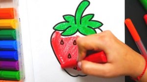 Раскраска Красочная Клубника | Учим Цвета