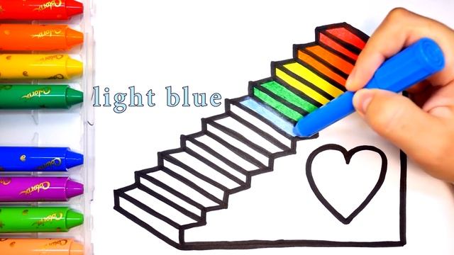 Раскраска для детей Лестница | Мультик - Раскраска | Учим цвета на Английском | Stairs Coloring смотреть онлайн