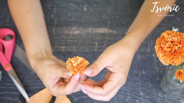 Marigolds - Paper Flowers / БАРХАТЦЫ из бумаги /DIY TSVORIC