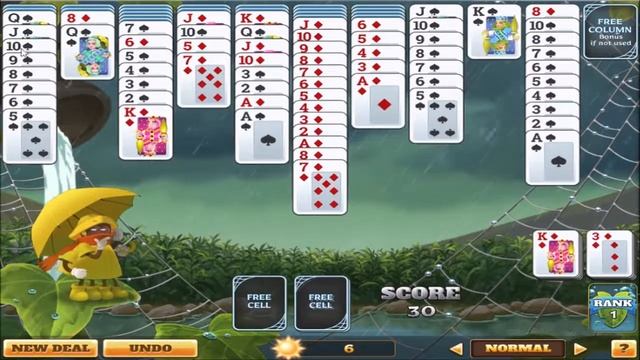 Pogo Games ~ Rainy Day Spider Solitaire #2 - Normal Difficulty смотреть онлайн