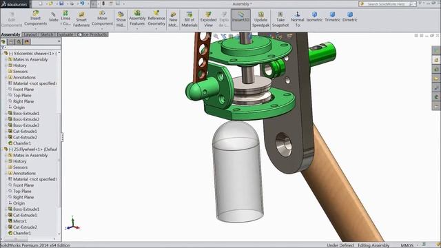 SolidWorks Tutorial Vertical Stirling Engine 35.Assembly 4 смотреть онлайн