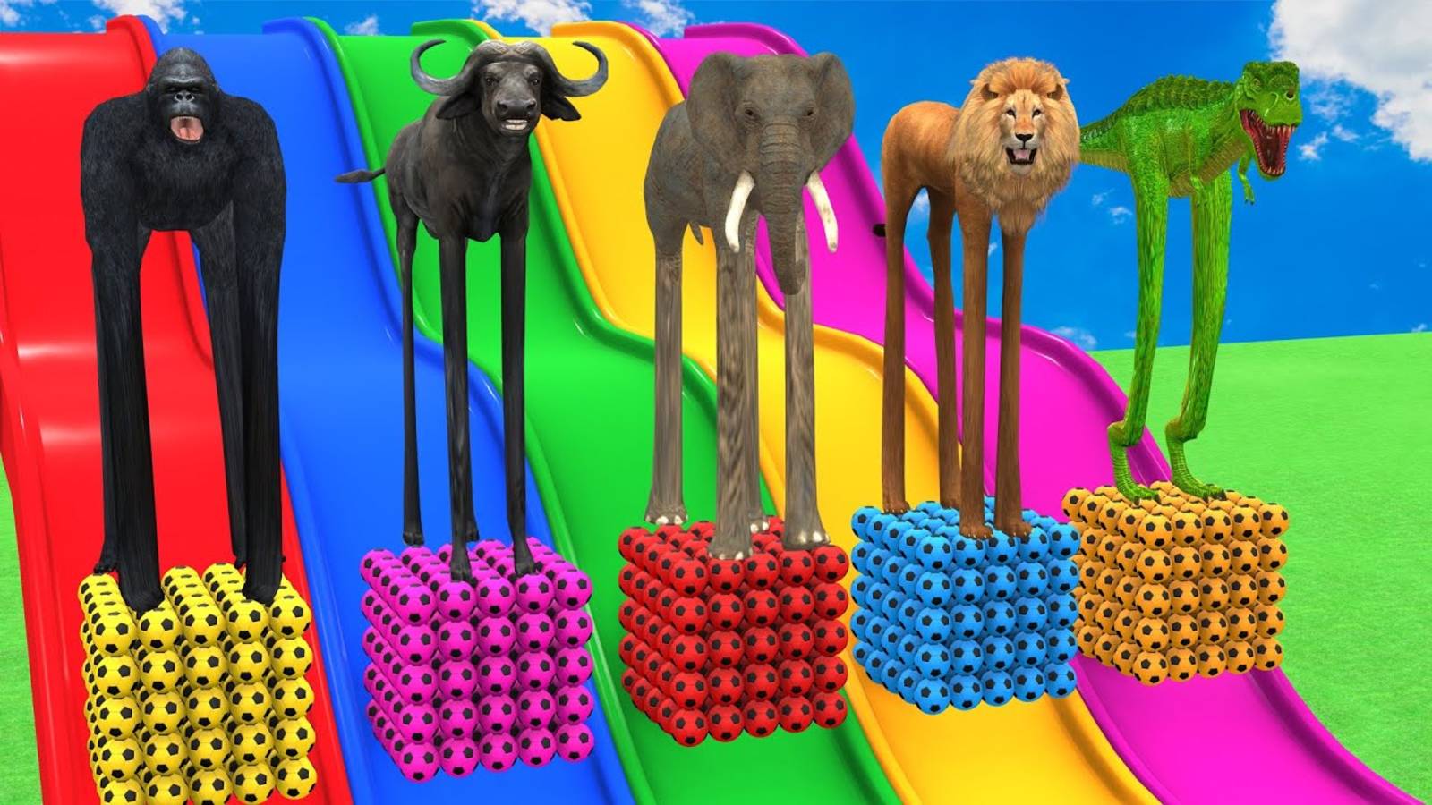 5 Гигантских уток - Длинная игра-слайд со слоном мультики для малышей бесплатно, мультфильмы смотреть онлайн