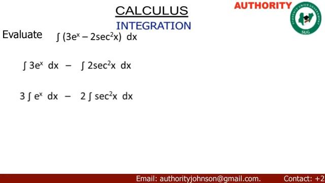 Evaluate the integral of (3e^x - 2sec² x) dx смотреть онлайн