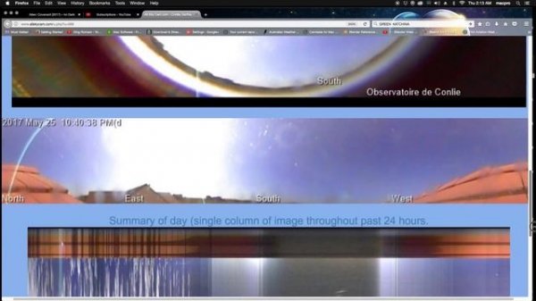 5 24 17 PLASMA RINGS? SECOND SUN? FAKE SUN IN SKY OVER Conlie, Sarthe, France ALLSKYCAMS
