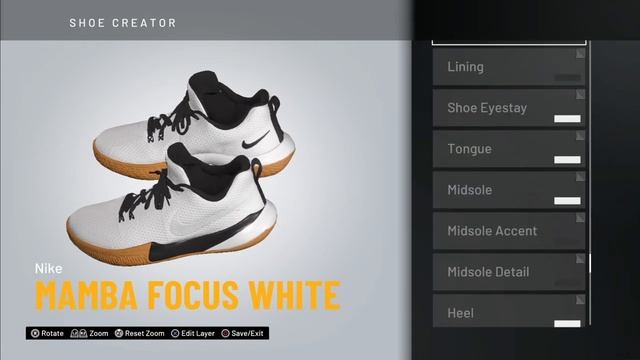 NBA2K20 Shoe Creator | Nike Mamba Focus "White Gum" смотреть онлайн