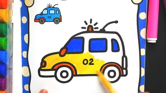 Учим Цвета Раскрашивая Раскраски Машинка Раскраска для Детей смотреть онлайн