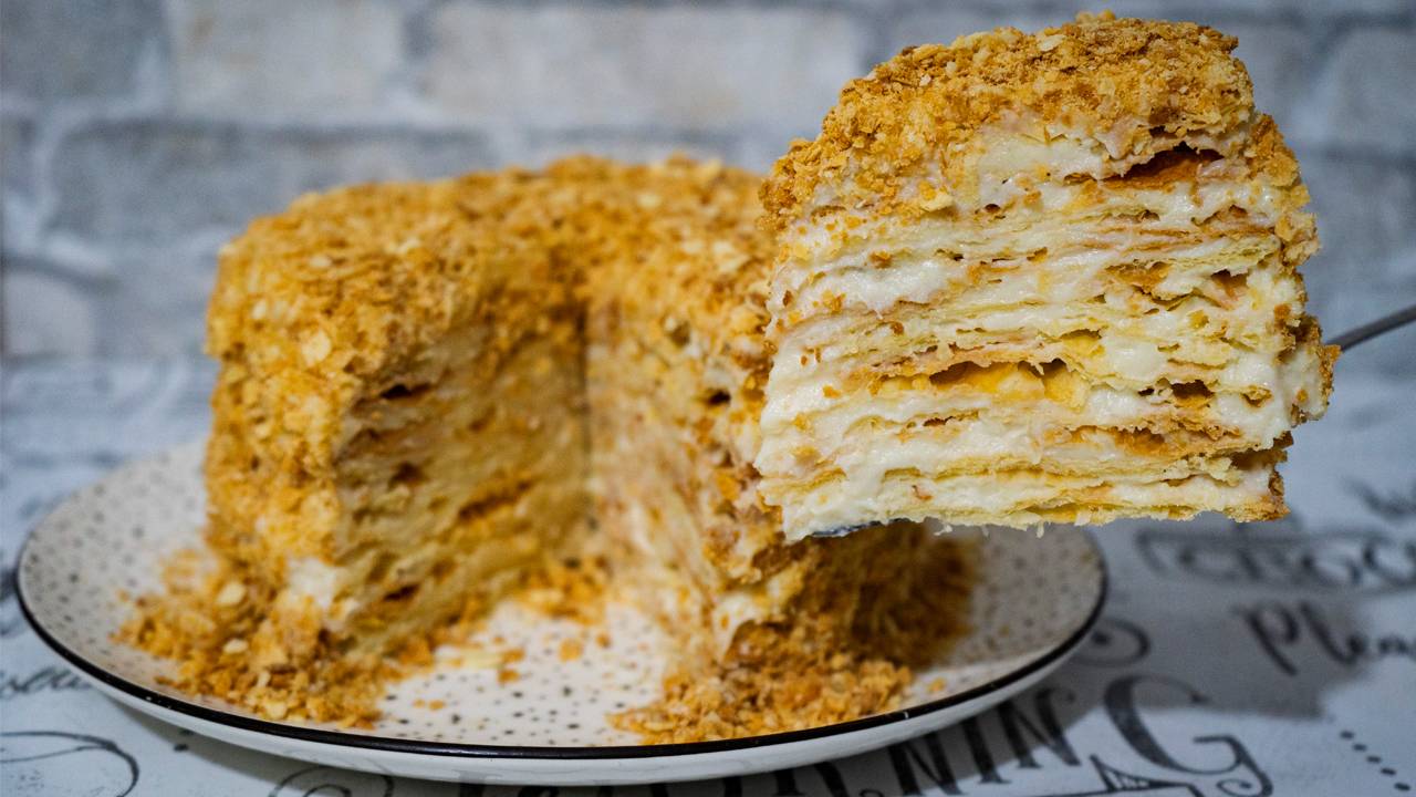 Торт НАПОЛЕОН классический рецепт с Заварным Кремом смотреть онлайн